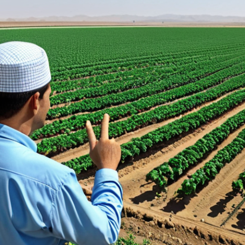 Home 20 Modern Agriculture in Turkmenistan**
"A wide shot of a cotton field in Turkmenistan, featuring advanced irrigation systems and drone technology monitoring the crops. Farmers are fully clothed in appropriate work attire. Background shows a modern farm facility and the landscape. The overall scene is bright and optimistic, highlighting agricultural advancements. Safe for work, appropriate content, fully clothed, professional, perfect anatomy, correct proportions, natural pose, high quality, well-formed hands, proper finger count, natural body proportions."
**