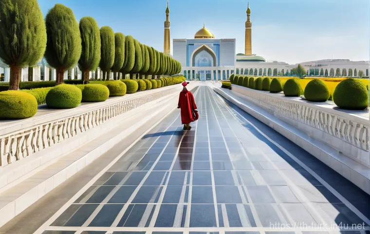 투르크메니스탄 정치 체제 - **Prompt:** A majestic panoramic view of Ashgabat, Turkmenistan, showcasing its distinctive architec...